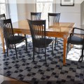 F20. Modern Georgio Collection Illusions dining table with geometric inlay. 